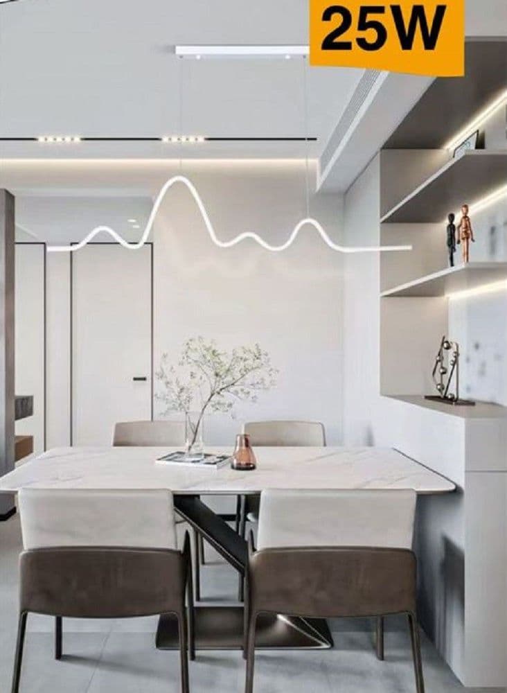 LAMPADARIO SOSPENSIONE LED MODERNO ONDA SFALSATA 25W LUCE 6500K 3000K 4000K B73B - 2