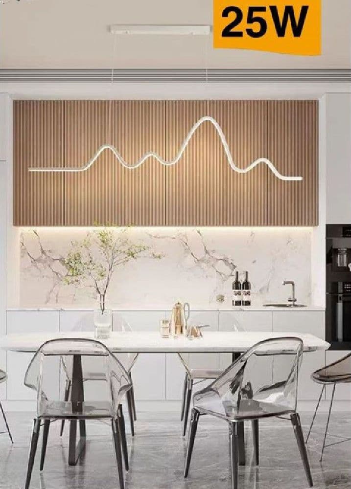 LAMPADARIO SOSPENSIONE LED MODERNO ONDA SFALSATA 25W LUCE 6500K 3000K 4000K B73B - 4