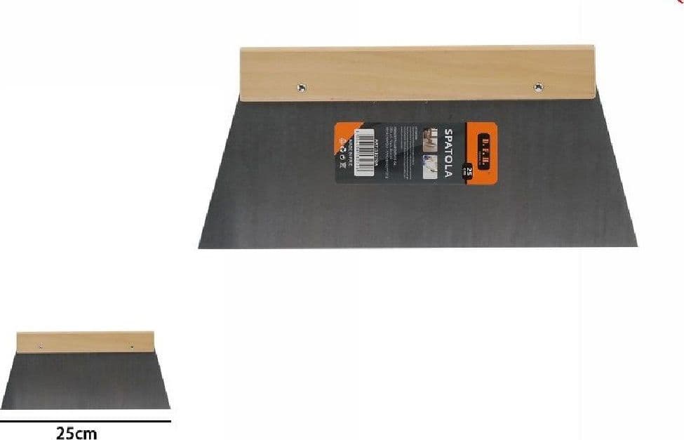 SPATOLA TRAPEZOIDALE PER STUCCO IN ACCIAIO MANICO IN LEGNO 25 CM PITTORE 53270A