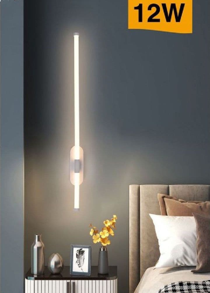 APPLIQUE A LED 12 WATT TUBO LUNGO BIANCO MODERNO LUCE FREDDA CALDA NATURALE E80 - 3