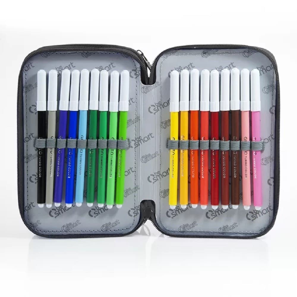 ASTUCCIO PORTAPASTELLI TRIPLO YORK JEANS BE SMART PORTAPENNE ACCESSORI SCUOLA - 5