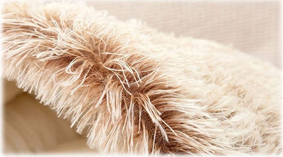 SACCO A PELO SEMI CHIUSO PELLICCIA SINTETICA MORBIDO PER GATTI CANI MARRONE 65CM - 5