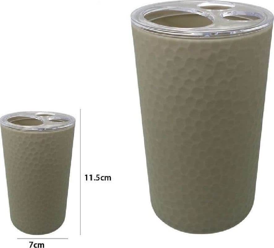 PORTA SPAZZOLINI BICCHIERE ACCESSORIO BAGNO BEIGE 3 FORI PORTASPAZZOLINI 79178 - 2