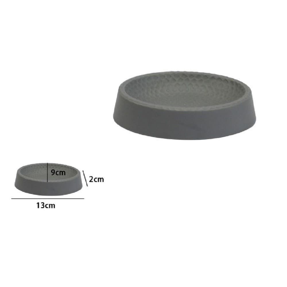 PIATTINO PER SAPONE DECORATO GRIGIO PORTASAPONETTA MODERNO ACCESSORI BAGNO 79800 - 2