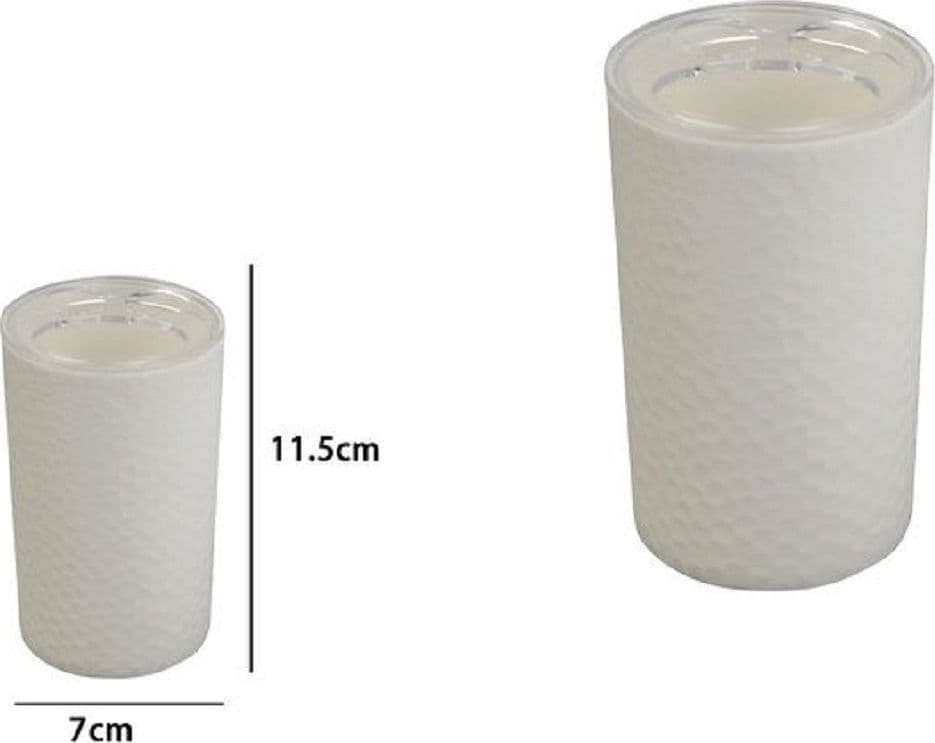 PORTA SPAZZOLINI BICCHIERE ACCESSORIO BAGNO BIANCO 3 FORI PORTASPAZZOLINI 79778 - 2
