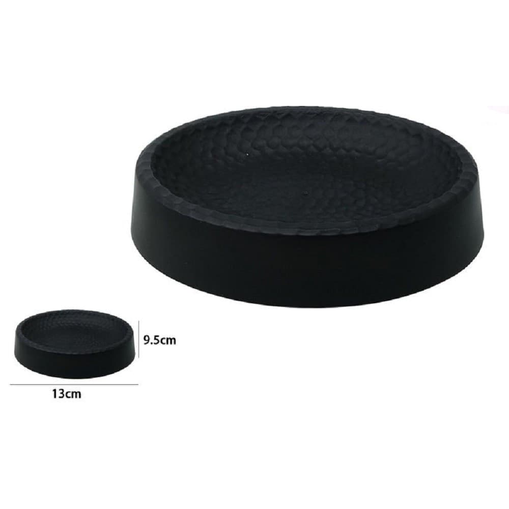 PIATTINO PER SAPONE DECORATO NERO PORTASAPONETTA MODERNO ACCESSORI BAGNO 79184 - 2