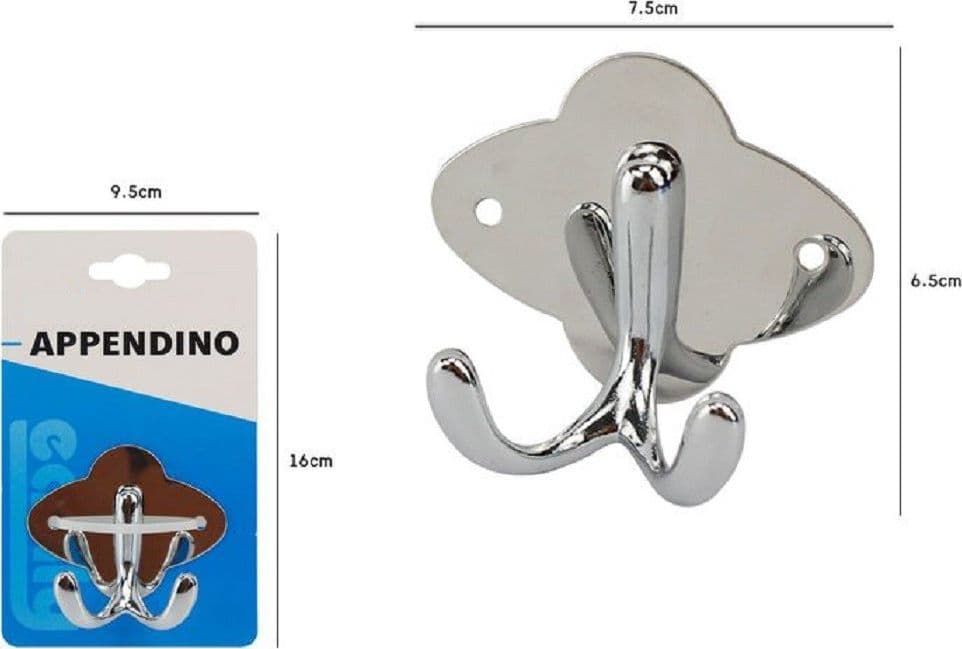 APPENDINO DOPPIO GANCIO APPENDI PORTA ASCIUGAMANO BAGNO 7.5X6.5CM CONIGLIO 52175 - 2