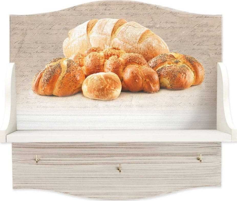 MENSOLA PORTABARATTOLI MULTIUSO CON STAMPA PANE HD ORGANIZER PER UTENSILI CUCINA
