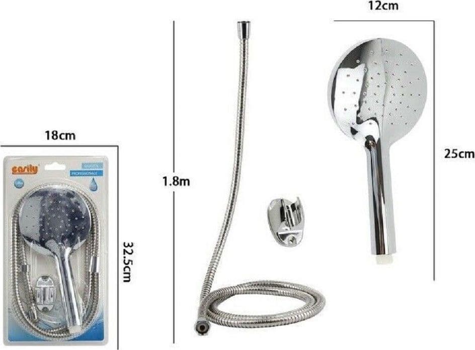 KIT DOCCETTA TONDA DOCCINO SOFFIONE DOCCIA CON LACCIO 1,8 MT STAFFA BAGNO 59228 - 2