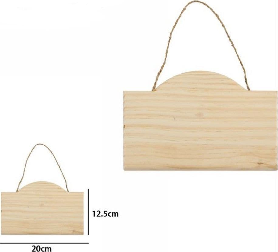 DECORAZIONE IN LEGNO DECOUPAGE DA APPENDERE CON CORDA INSEGNA 20 X 12.5CM 74200A