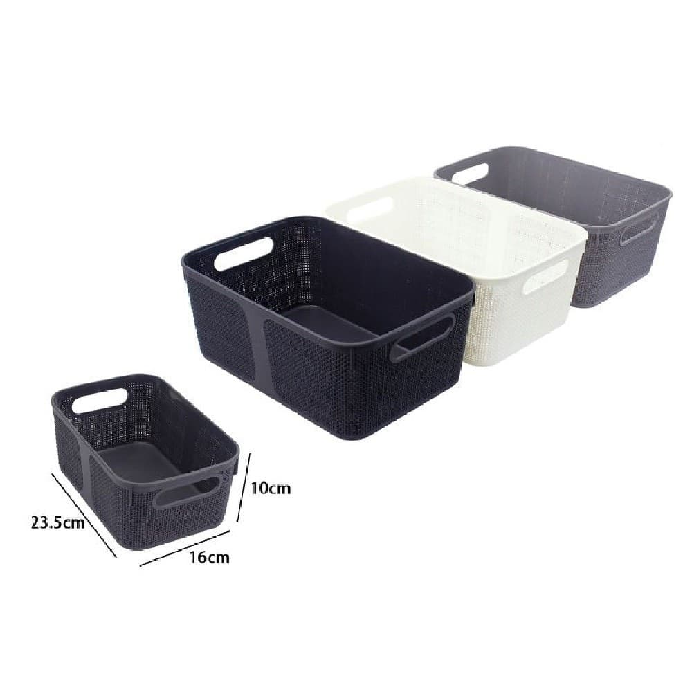 CESTINO PORTA OGGETTI CESTO ORGANIZER RETTANGOLARE PORTA TUTTO BAGNO CASA 79463 - 2