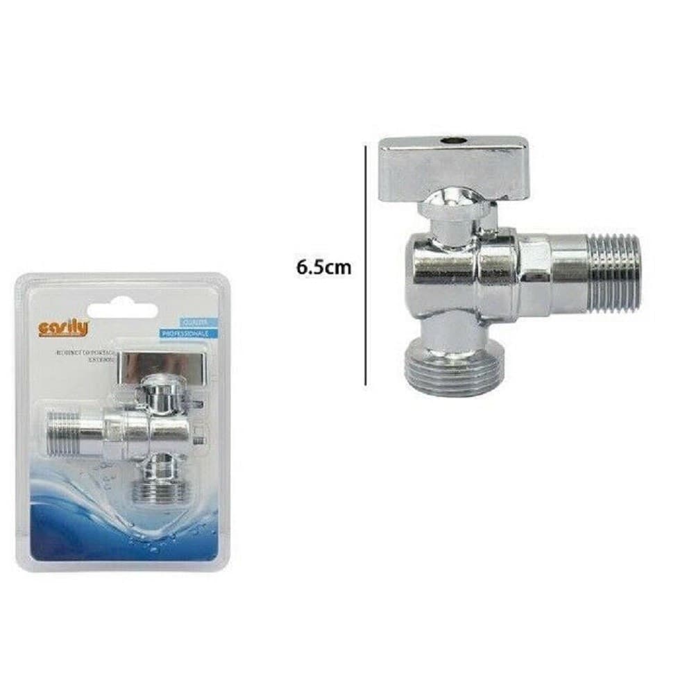 RUBINETTO PER LAVATRICE LAVASTOVIGLIE SOTTOLAVABO ROSONE VALVOLA 1/2 X 3/4 59984 - 2