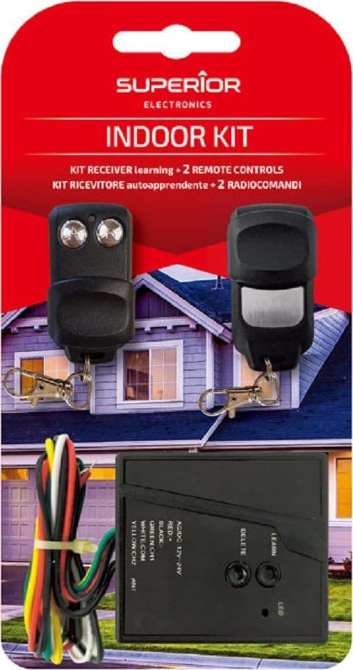 KIT RICEVENTE AUTOAPPRENDENTE 2 TELECOMANDI 2 CANALI INDOOR PER SERRANDE CANCELLI - 2