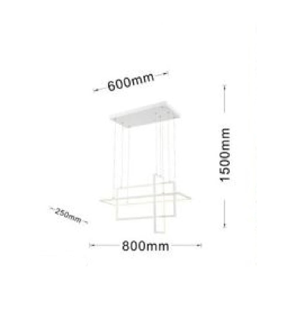 LAMPADARIO SOSPENSIONE 3 RETTANGOLI MODERNA LUCE 4000K 3000K 6500K BIANCA LP-35 - 3