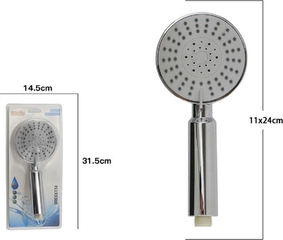 DOCCETTA DOCCINO SOFFIONE DOCCIA CORNETTA MODERNO BAGNO 11X24CM MULTIGETTO 69070 - 2