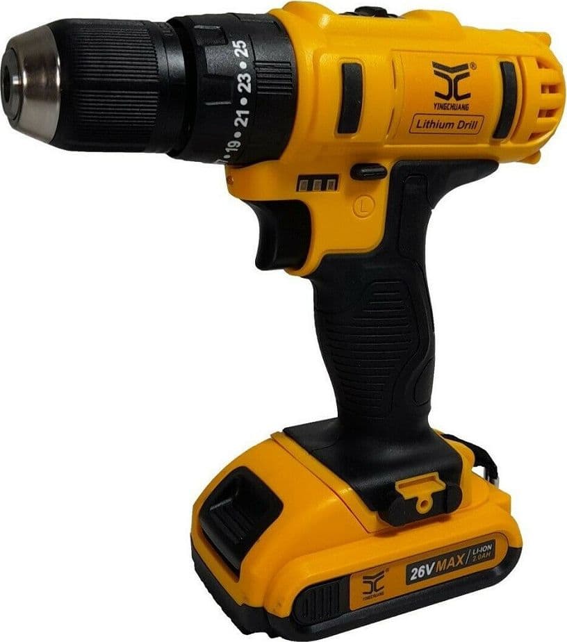 TRAPANO AVVITATORE A PERCUSSIONE DOPPIA BATTERIA LITIO 26V VALIGIA 35 ACCESSORI - 3
