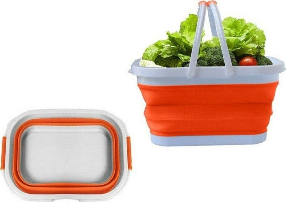 CESTO PIEGHEVOLE IN SILICONE MULTIUSO BAGNO CUCINA PIC NIC ALIMENTI 38X27X19CM - 8