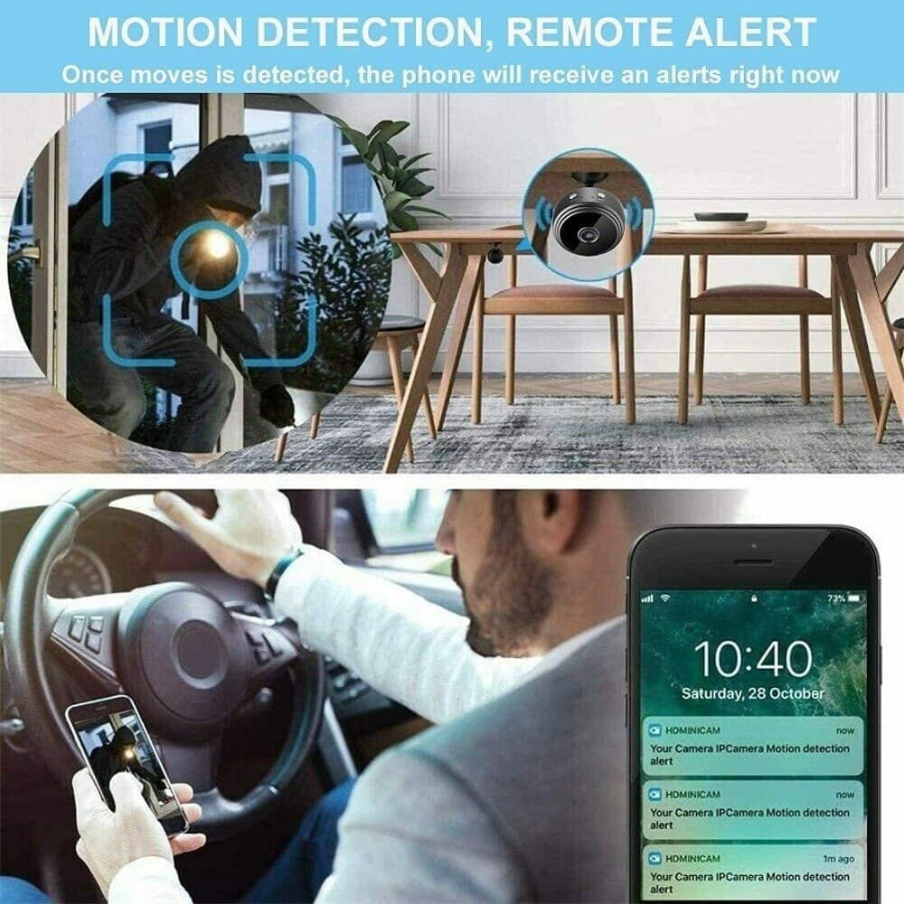 MICRO CAMERA 1080P HD WIFI MINI IP TELECAMERA NASCOSTA VIDEOCAMERA MAGNETICA A9 - 12