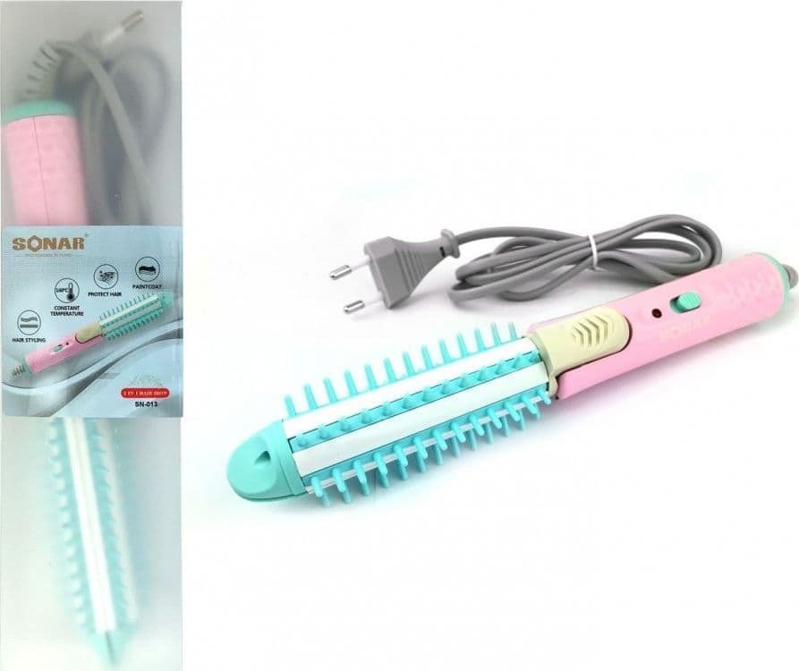 SPAZZOLA SONAR SN-013 DA VIAGGIO PIASTRA CAPELLI 2 IN 1 CAPELLI LISCI RICCI 160° - 5