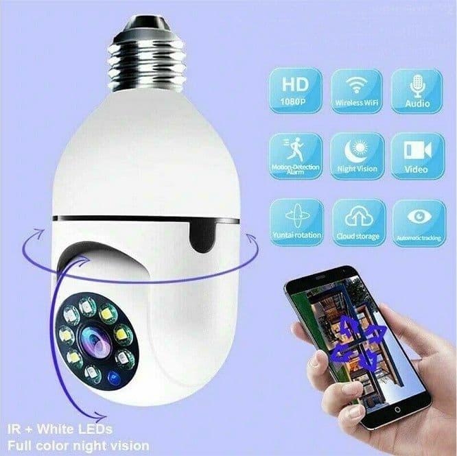 TELECAMERA IP CAM LAMPADINA DA INTERNO 360° WIFI E27 VIDEOSORVEGLIANZA JT8177 - 3