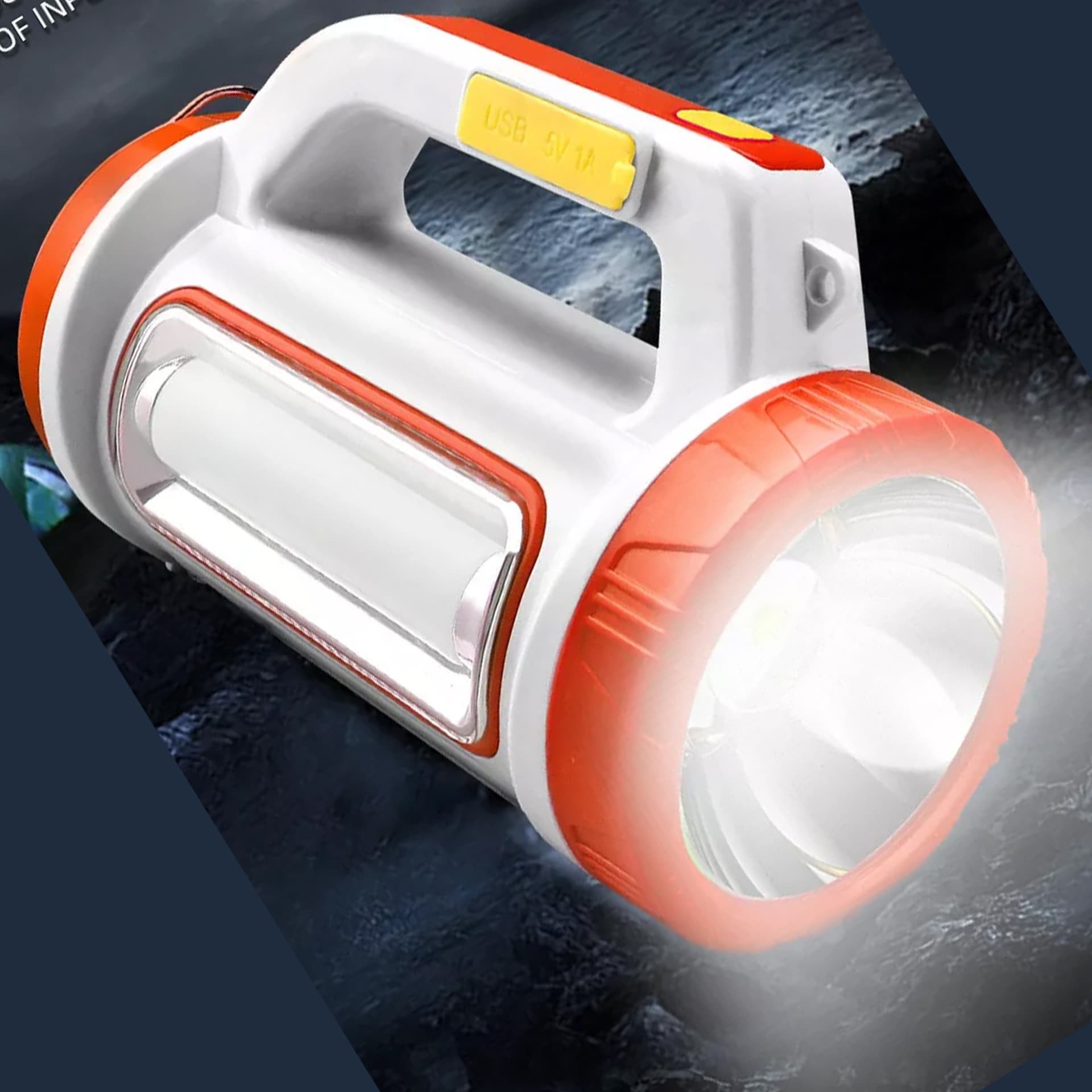 TORCIA SOLARE RICARICABILE USB A LED MULTIFUNZIONE CON LUCE LATERALE PORTATILE - 10
