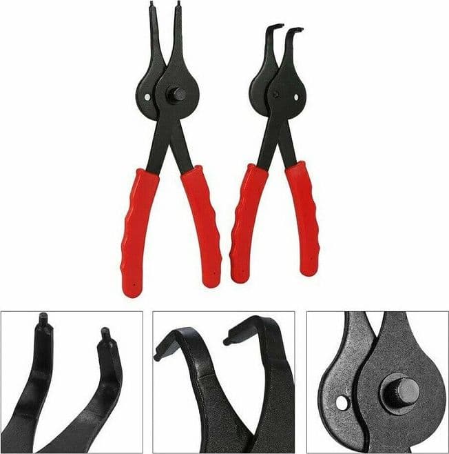 SET 12 PINZE PER ANELLI ELASTICI INTERNI ESTERNI REVERSIBILE 45° A 90° 07209 - 3