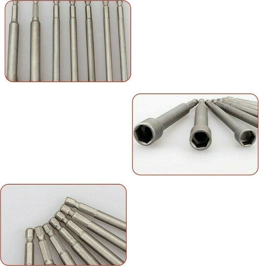 SET 7 PZ INSERTI CHIAVI A BUSSOLA ESAGONALI PER TRAPANO AVVITATORE DA 5 A 12MM - 2