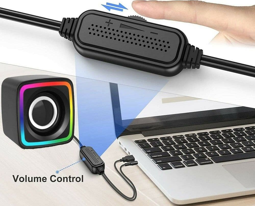 CASSE AUDIO 2.0 AUX USB ALTOPARLANTI LUCE RGB PER PC NOTEBOOK 3 W X 2 AB-D385 - 4