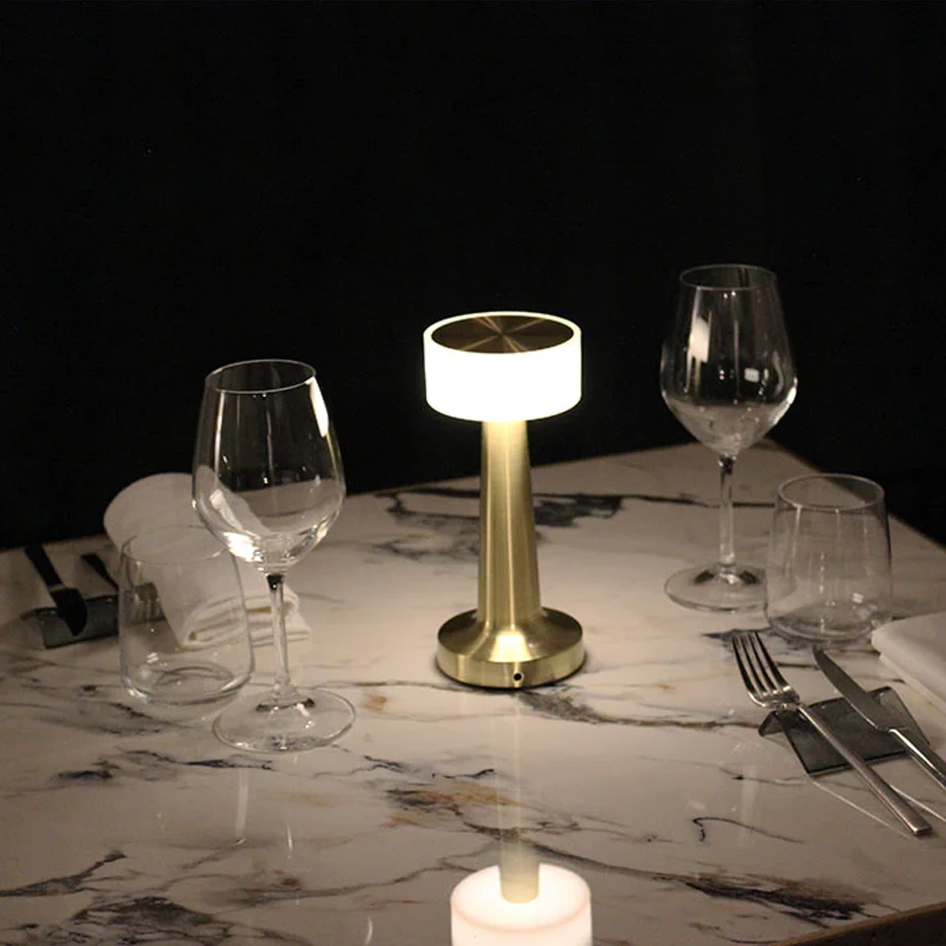LAMPADA VINTAGE DA TAVOLO A LED RICARICABILE USB LUME LUCE CALDA PER BAR LOCALI - 3