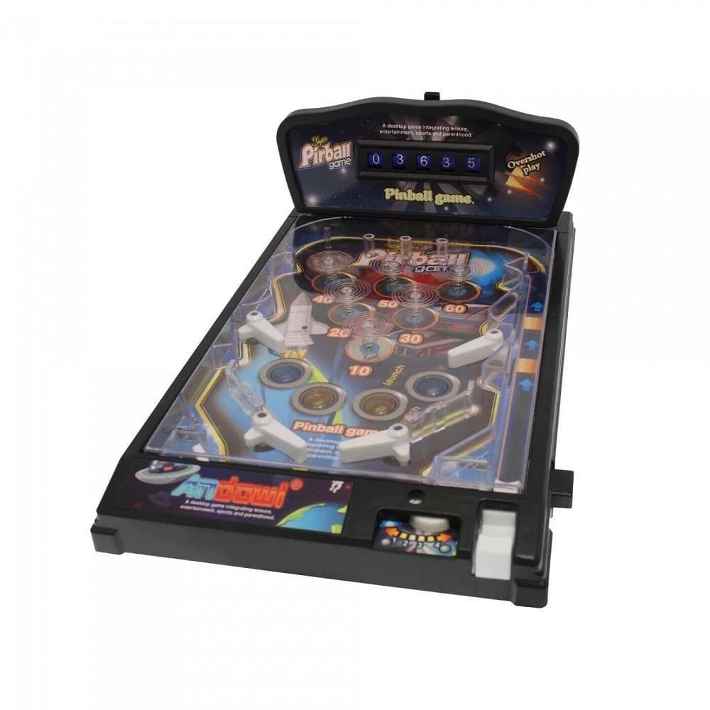 FLIPPER PINBALL ELETTRICO PORTATILE GIOCO DA TAVOLO CON LUCI SUONI Q-YX30 - 5