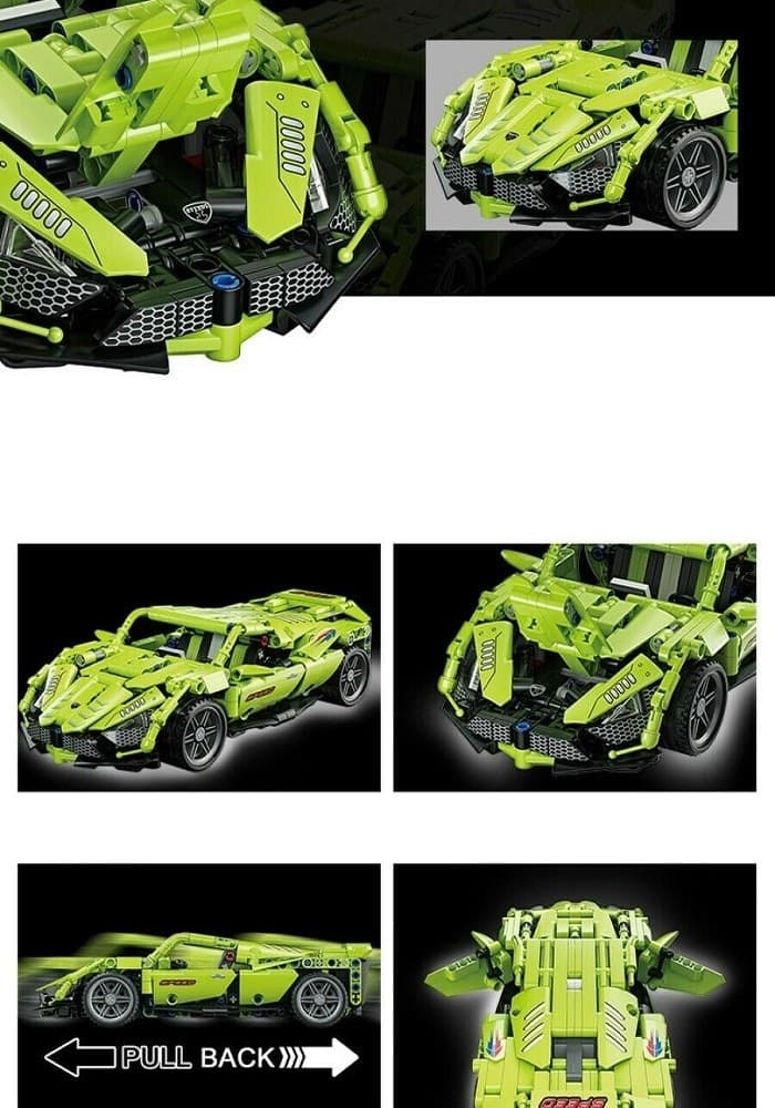 COSTRUZIONI MATTONCINI 500 + PEZZI AUTO SPORTIVA COMPATIBILE Q-JM803 - 4