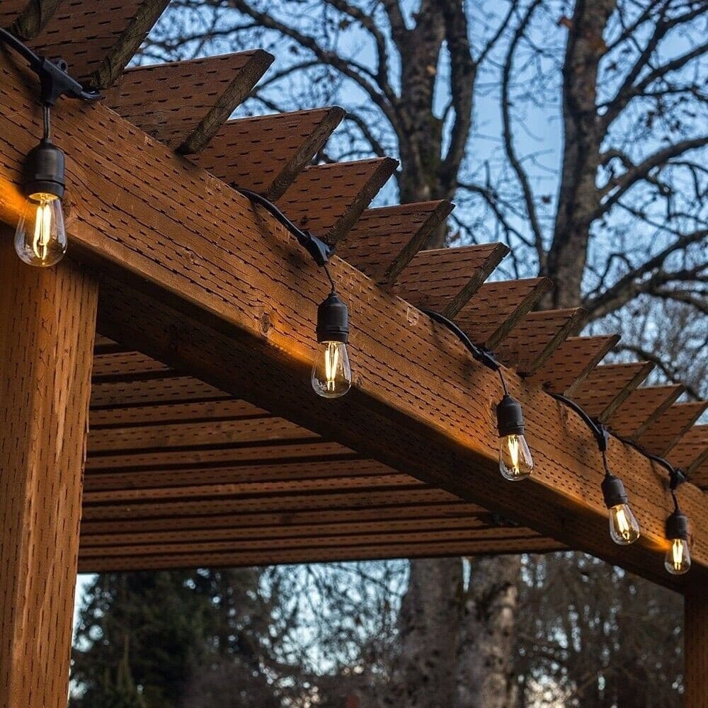 CATENA LUMINOSA DA ESTERNO MODULARE 10 LAMPADINE E27 CAVO 10 METRI IP65 BIANCO - 4