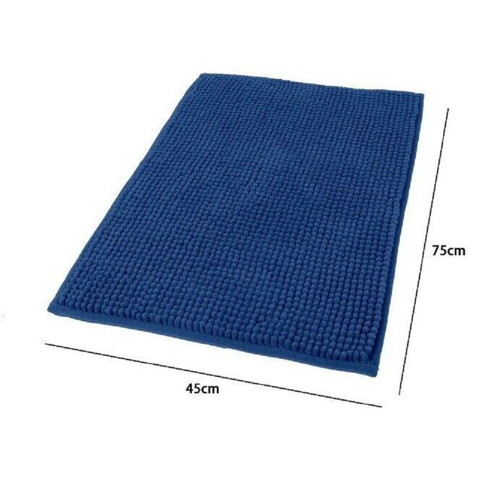 TAPPETO TAPPETINO ANTISCIVOLO PER BAGNO ARREDO 45 X 75 CM BLU IN TESSUTO 69866 - 2