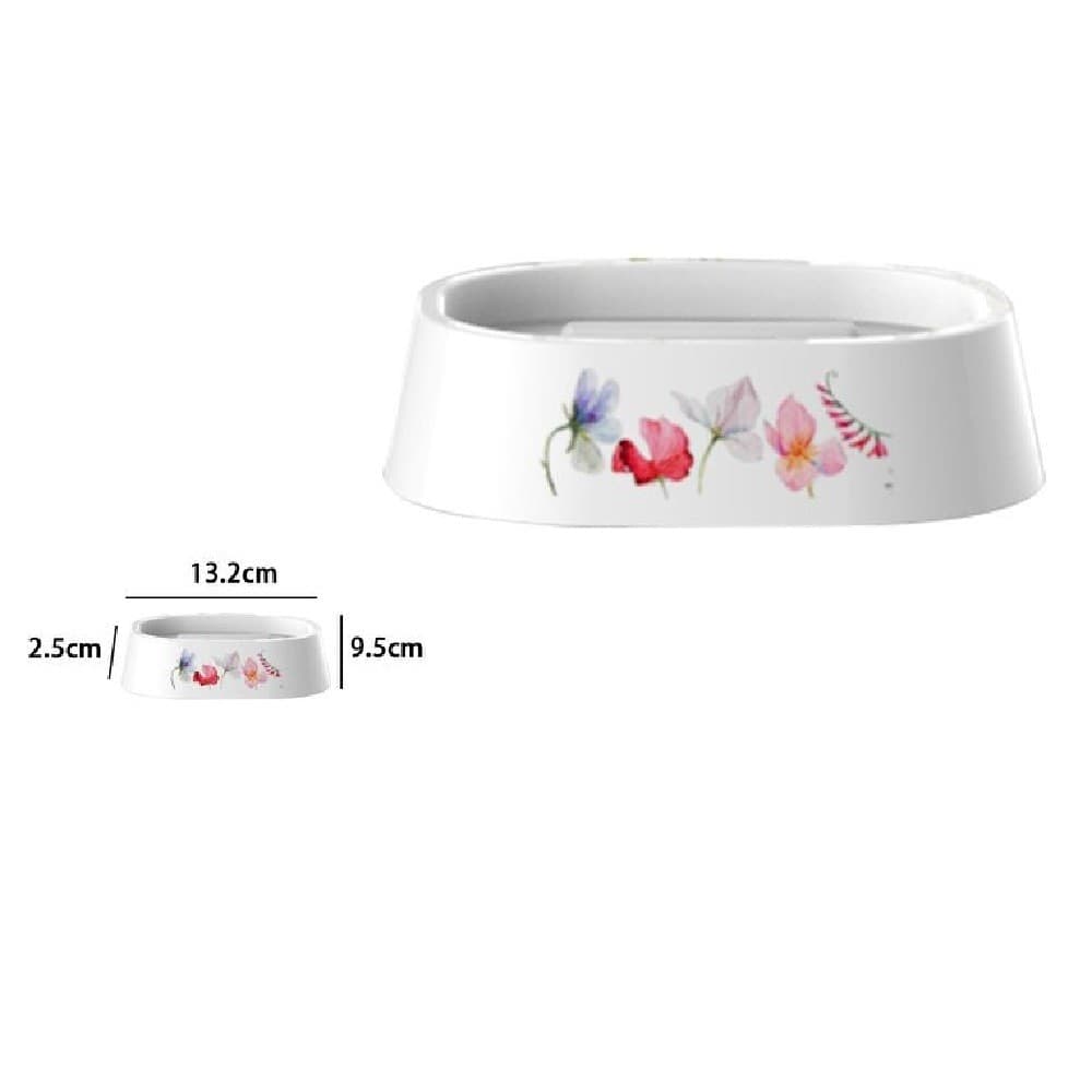 PORTASAPONE SAPONETTA ACCESSORIO BAGNO BIANCO IN PLASTICA 13.2CM CON FIORI 69925 - 2