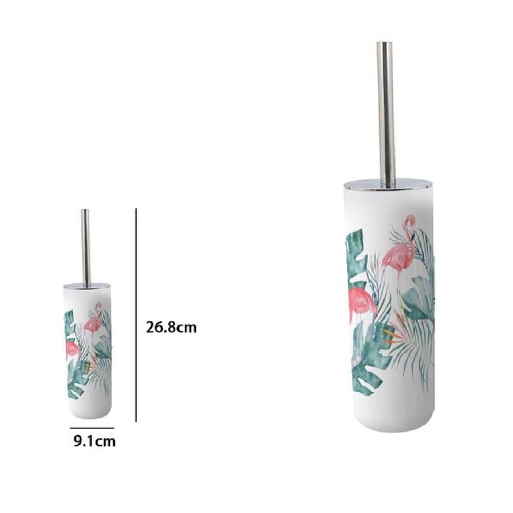PORTASCOPINO IN PLASTICA 9.1X26.8CM SCOPINO BAGNO WC TOILETTE FENICOTTERI 69967 - 2