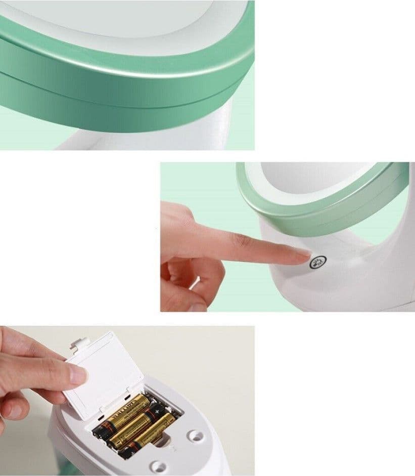DOPPIO SPECCHIO A LED PER TRUCCO DA TAVOLO GIREVOLE INGRANDIMENTO 5X WL8001 - 6