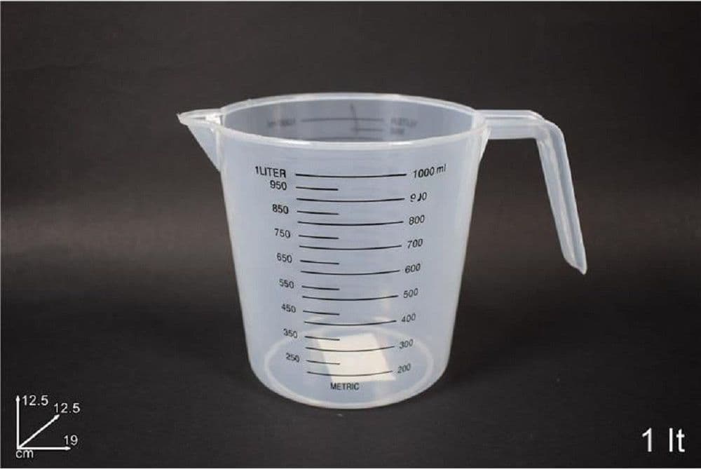 BROCCA CARAFFA IN PLASTICA GRADUATA MISURINO DOSATORE 1 LITRO CUCINA 19X12.5CM