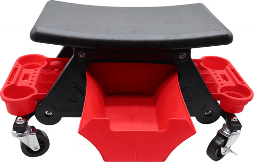 SGABELLO DA OFFICINA MECCANICO 136KG SEGGIOLINO CARRELLO AUTO MOTO CON 4 RUOTE - 3