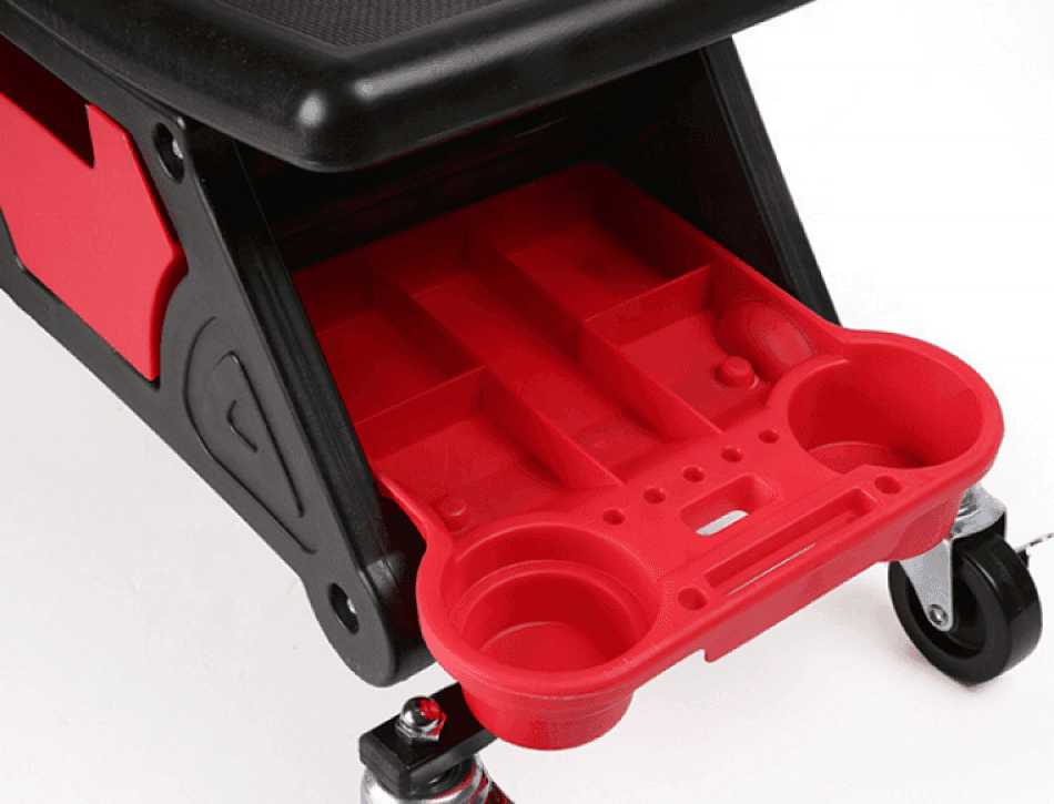 SGABELLO DA OFFICINA MECCANICO 136KG SEGGIOLINO CARRELLO AUTO MOTO CON 4 RUOTE - 5