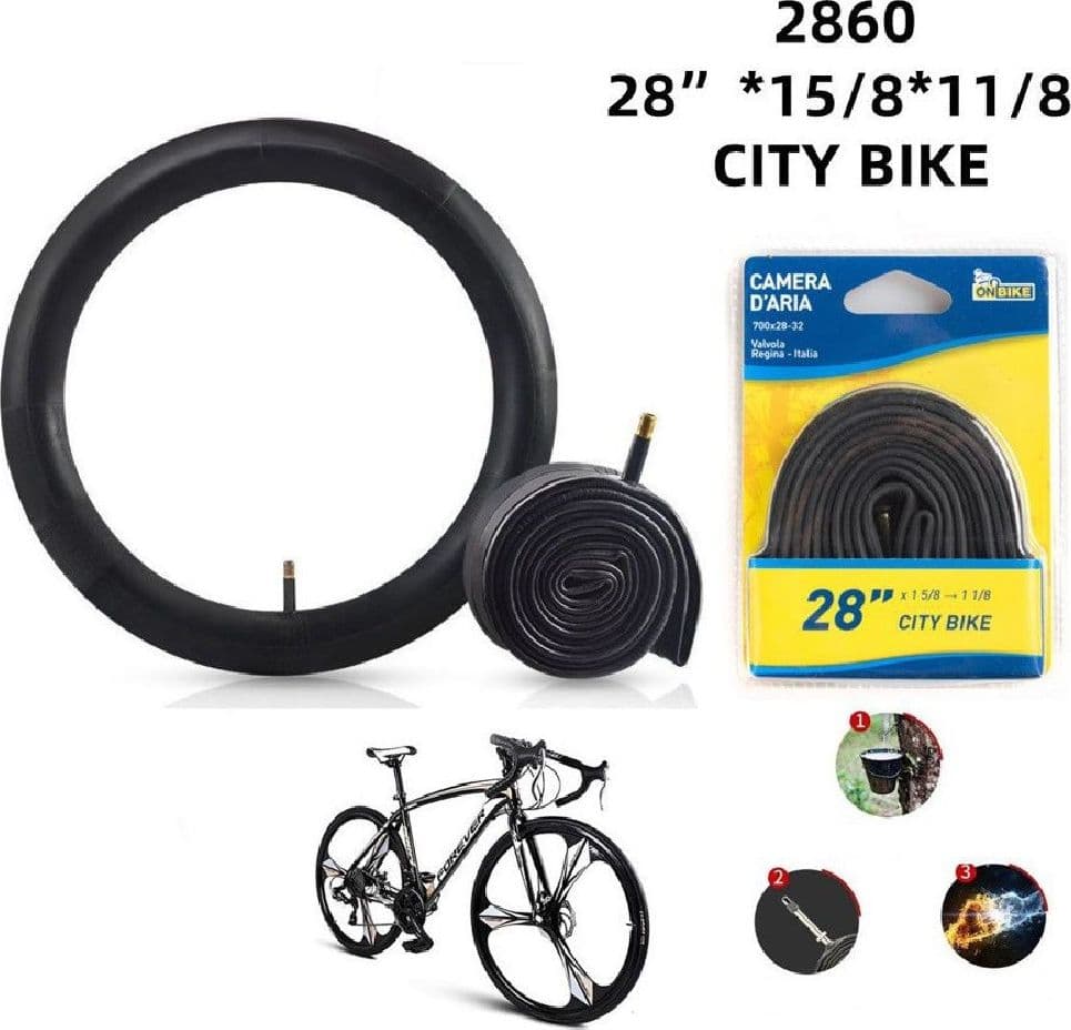 CAMERA ARIA BICI RUOTE 28" 700 X 28-32 1X 5/8 1X 1/8 VALVOLA REGINA ITALIA 2860 - 2