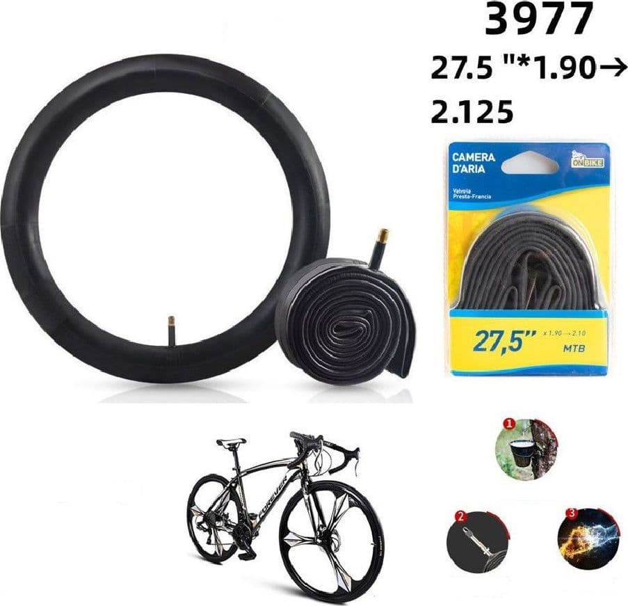 CAMERA D'ARIA BICI 27,5"X1.90 2.125 VALVOLA PRESTA COMPATIBILE REGINA ITALIA 3977 - 2