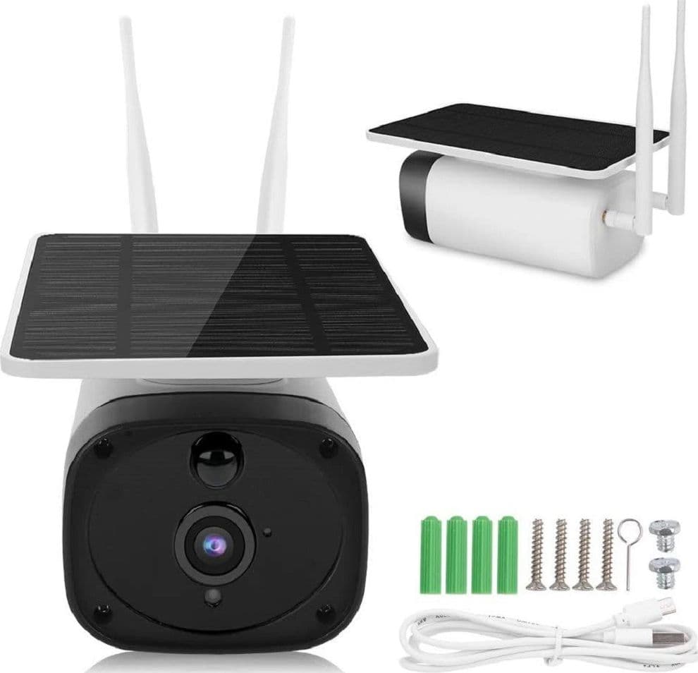 TELECAMERA 1080P WIFI WIRELESS CCTV PANNELLO SOLARE VISIONE NOTTURNA IR ALLARME - 9