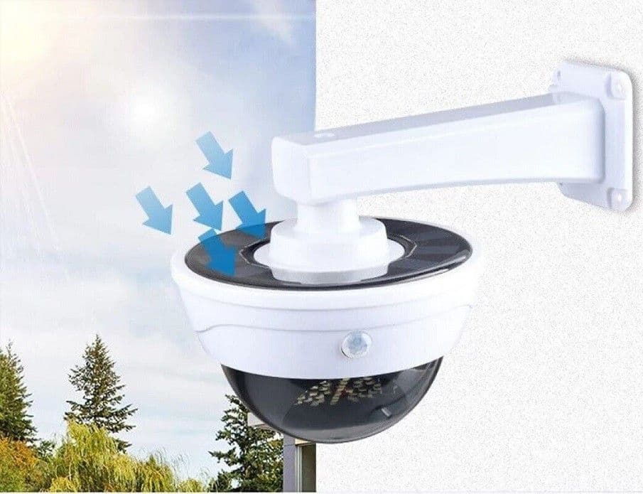 TELECAMERA FINTA CON PANNELLO SOLARE CON SENSORE DI MOVIMENTO 44LED FARETTO LUCE - 4