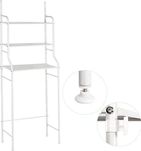 SCAFFALE SALVASPAZIO SOPRA LAVATRICE MENSOLE BAGNO 3 PIANI MOBILE LAVANDERIA 69078 - 6