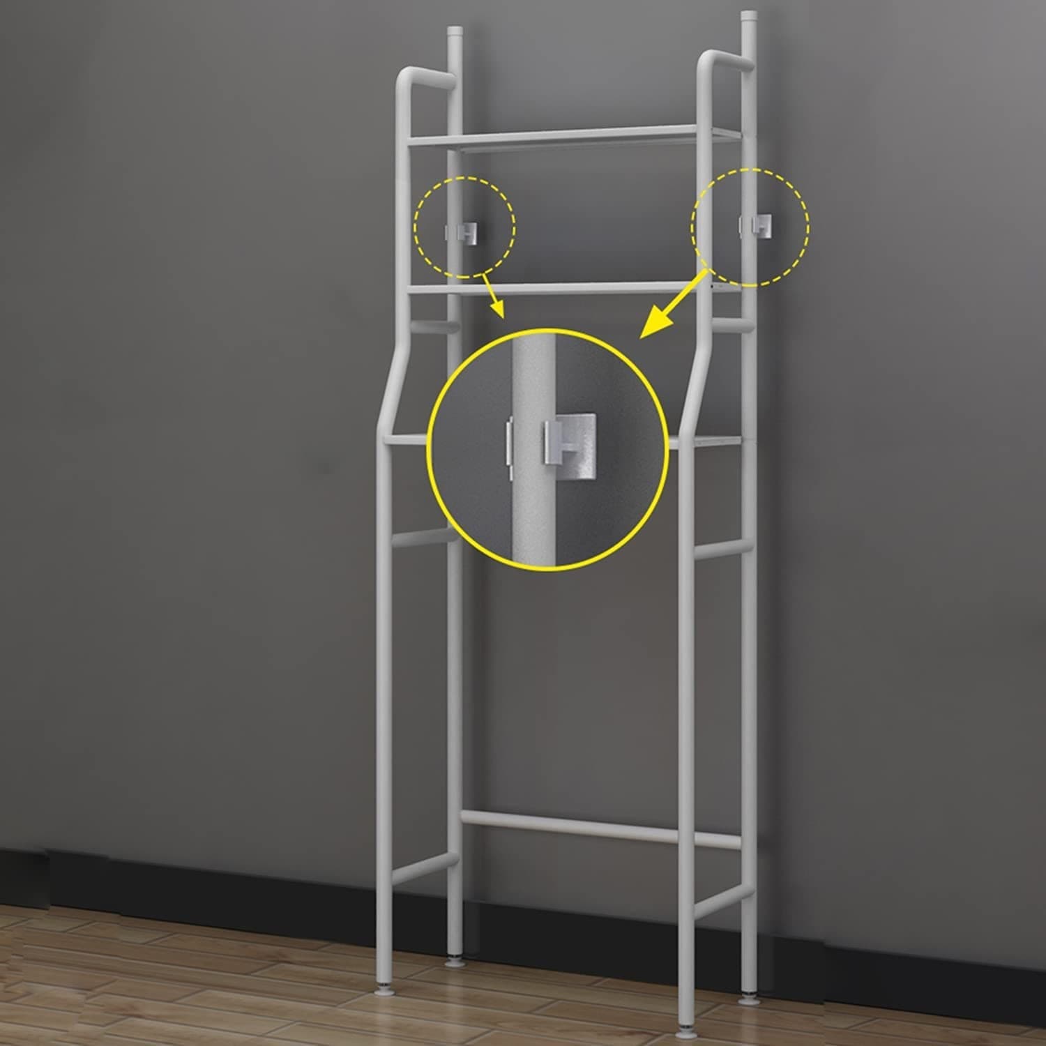 SCAFFALE SALVASPAZIO SOPRA LAVATRICE MENSOLE BAGNO 3 PIANI MOBILE LAVANDERIA 69078 - 9