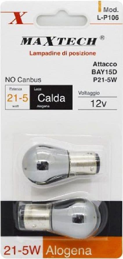LAMPADINE DI POSIZIONE BAY15D 12V 21-5W AUTO LUCE CALDA ALOGENA NO CANBUS L-P106 - 4