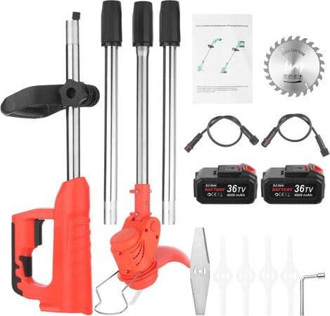 TAGLIASIEPI TAGLIA ERBA RASA A BATTERIA 21V CON DISCO CIRCOLARE ASTA TELESCOPICA - 2