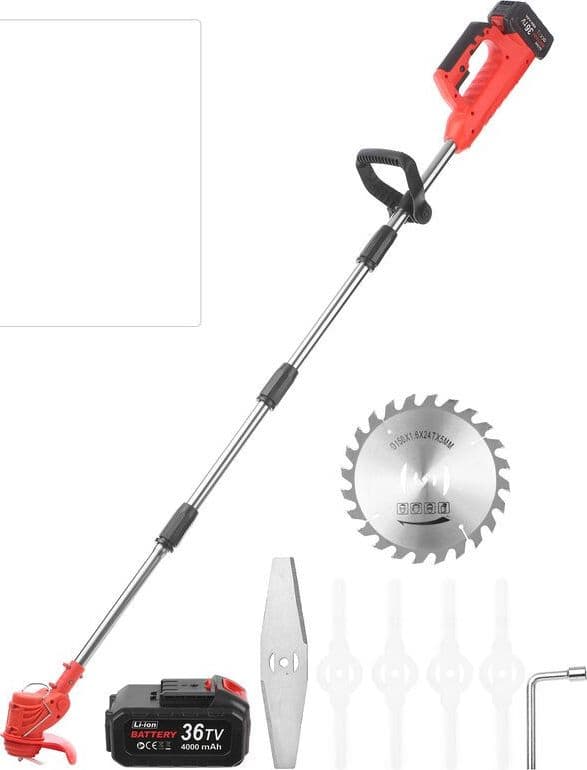 TAGLIASIEPI TAGLIA ERBA RASA A BATTERIA 21V CON DISCO CIRCOLARE ASTA TELESCOPICA - 3