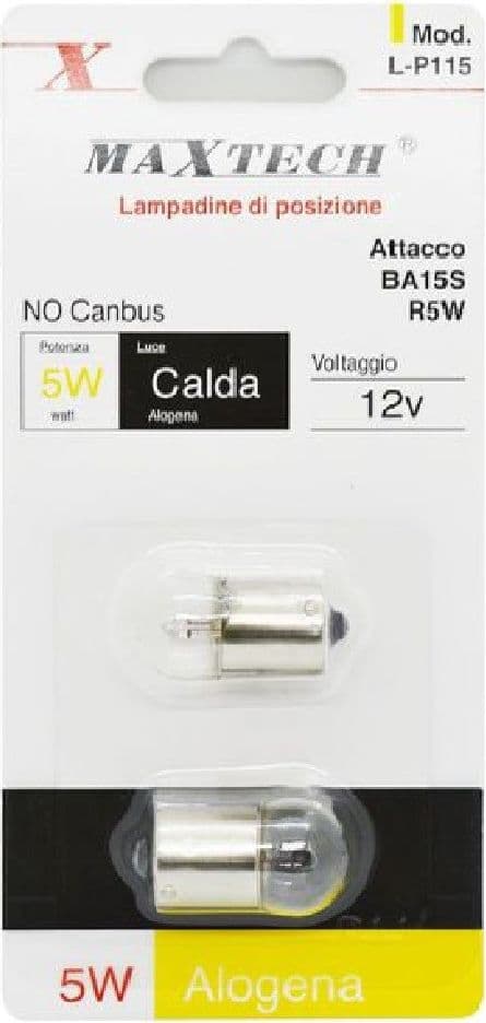 LAMPADINE DI POSIZIONE AUTO BA15S R5W L-P115 LUCE CALDA 12V 5W ALOGENA NO CANBUS - 3