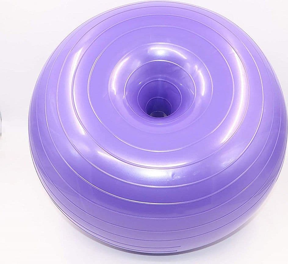 CIAMBELLA PALLA GONFIABILE ESERCIZIO ALLENAMENTO PILATES YOGA CON POMPA VIOLA - 6